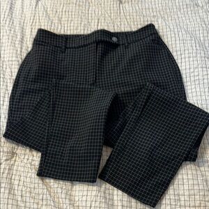 White House Black Market Black and White Checkered Cropped Pants